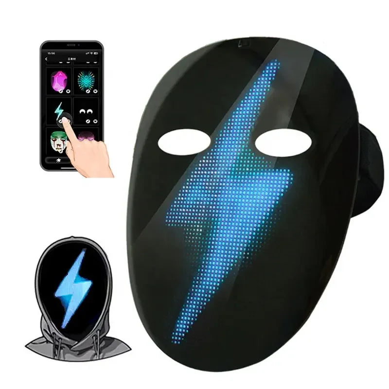 Led Mask with Voice Recognition Gesture Sensing, Light up