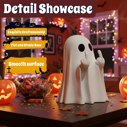 Halloween Ghost Figurine - Spooky Resin Finger Statue