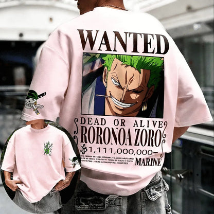 Unisex Cotton T-shirt ONE PIECE Roronoa Zoro  Short Sleeve
