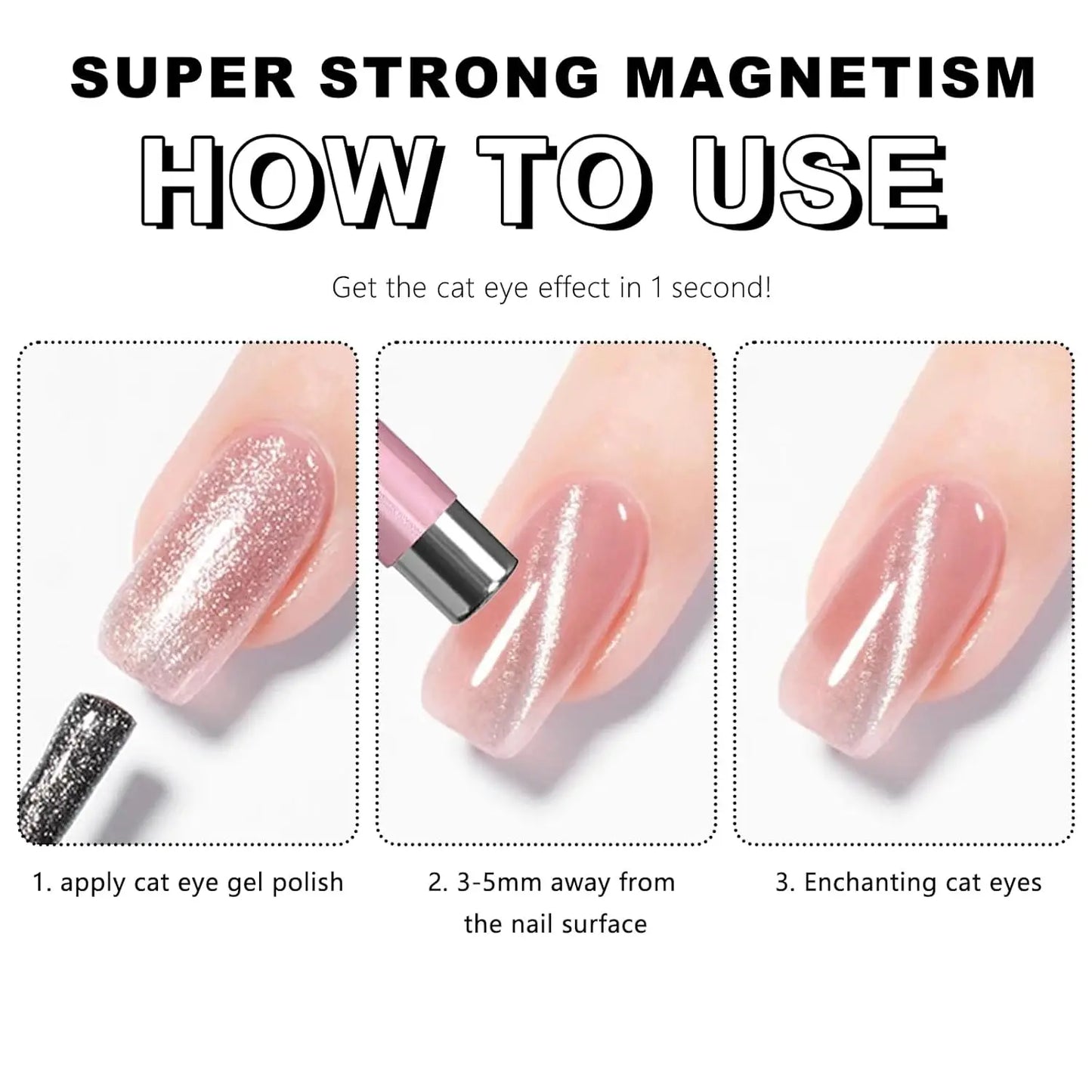 3 In 1 Dual Headed Cat Eye Nail Art Magnetic Stick