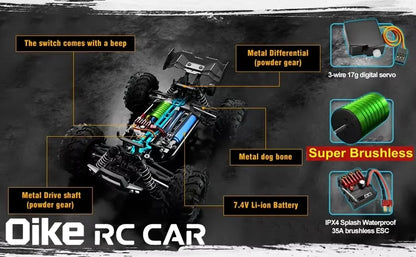 Super Brushless 50KM/H Brushed RC Car Off Road Buggy Toy