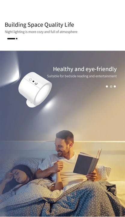 Modern Magnetic LED Wall Lamp Rechargeable 360° Rotation