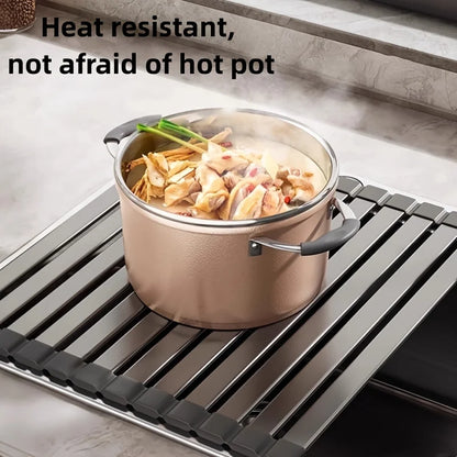 Foldable Heavy Duty Roll-Up Dish Drainer - Space Saving