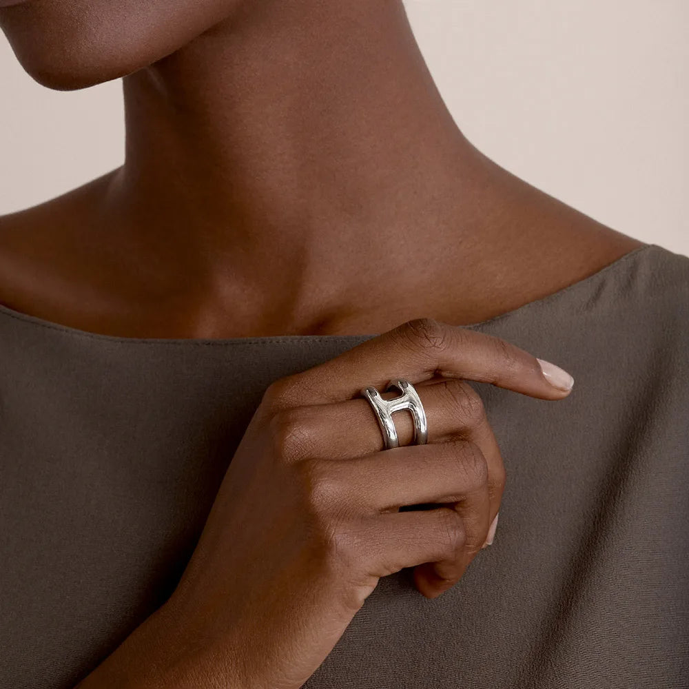 Trendy Minimalist High Polish Ring For Women IP 18K Plated