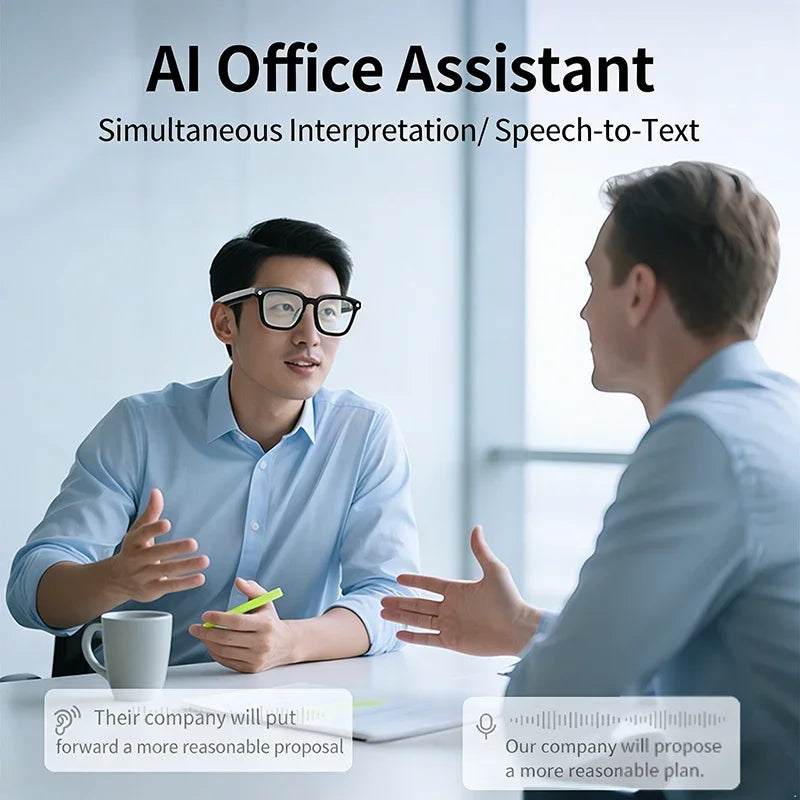 800W Camera AI Smart Glasses Men Translation Sunglasses
