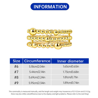 925 Sterling Silver Three-Ring Stackable Ring for Women