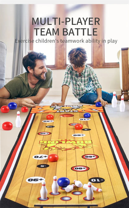 Interactive Bowling and Curling Mat Game Fun Football-Inspired