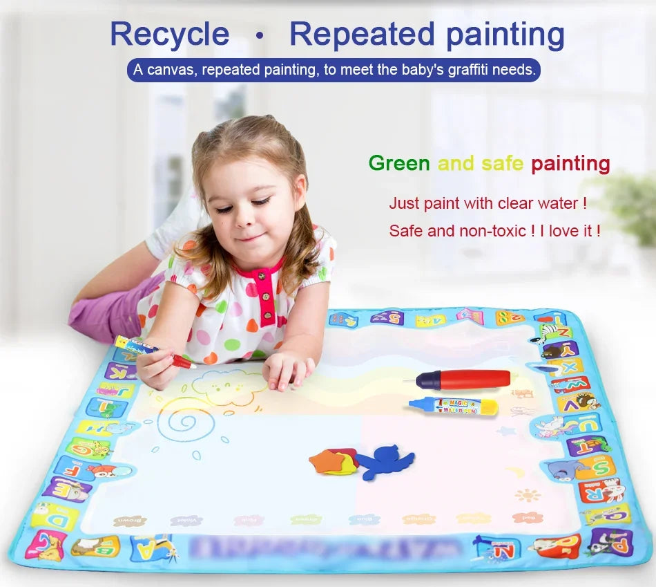 Magic Water Drawing Mat with Reusable Magic Pens