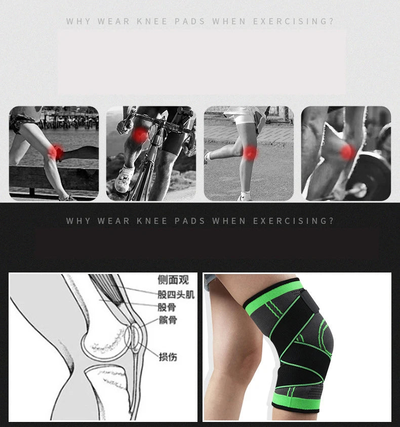 Fitness Knee Sleeve Sports Straps Compression Gym