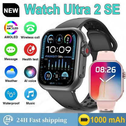 Watch Ultra 2 SE Men Women 1000mAh AMOLED Heart Rate