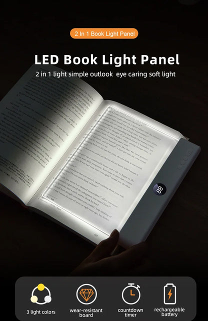 LED Flat Panel Book Light Eye Protection Night Vision
