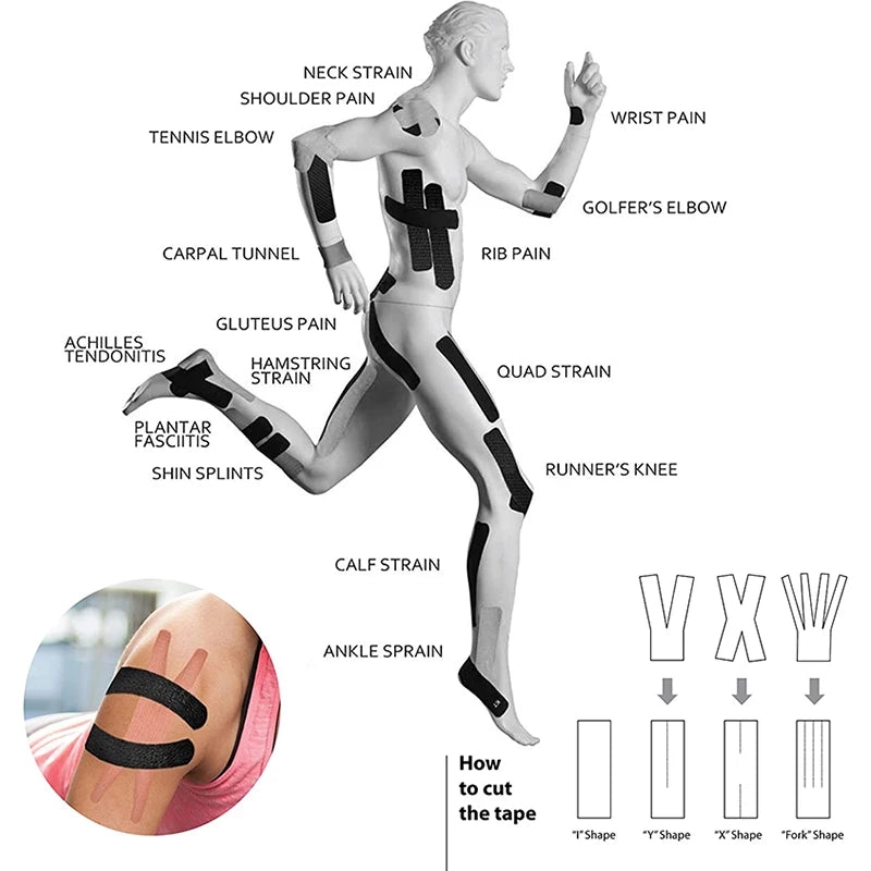 Sport Kinesiology Tape Athletic Elastic Kneepad