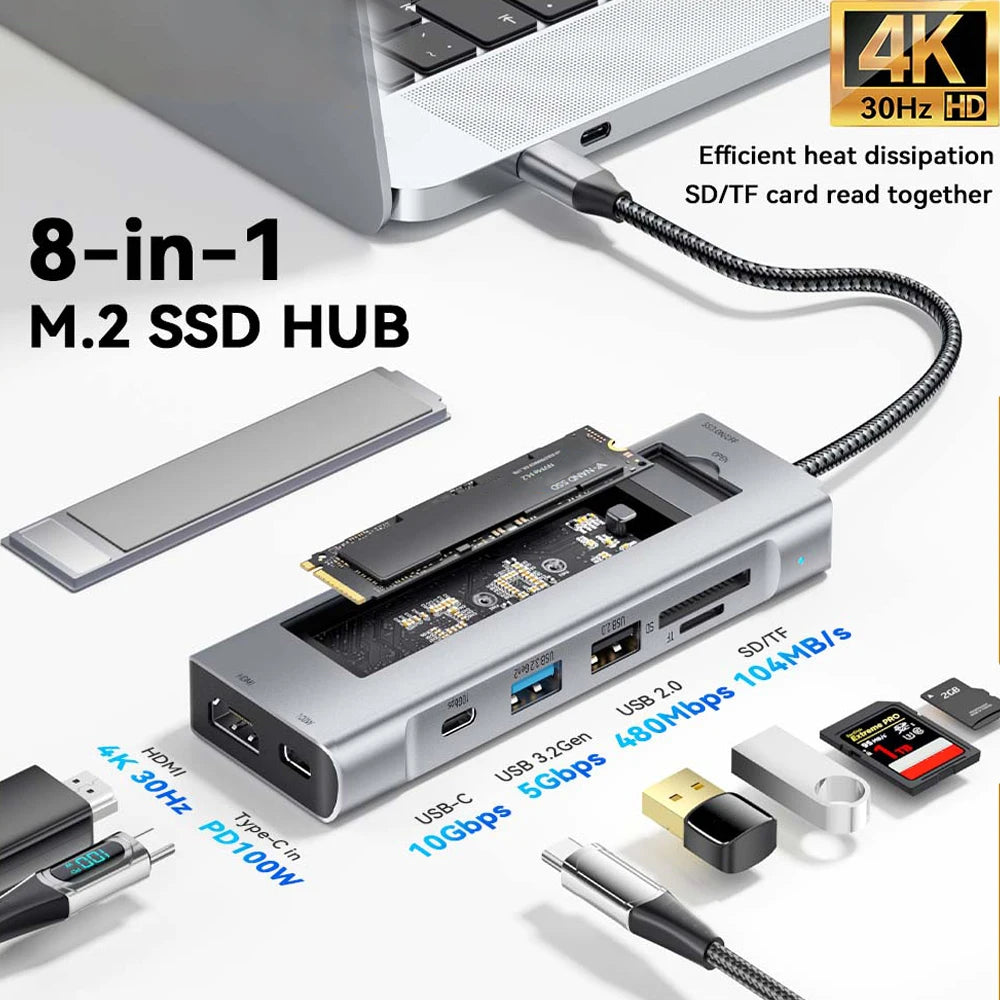 8-IN-1 USB HUB With Disk Storage