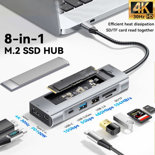 8-IN-1 USB HUB With Disk Storage