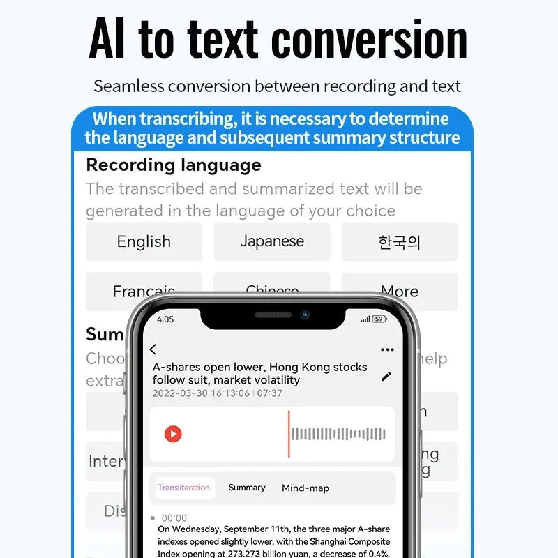 8-128GB Magnetic AI Voice Recorder ChatGPT Intelligent Translation