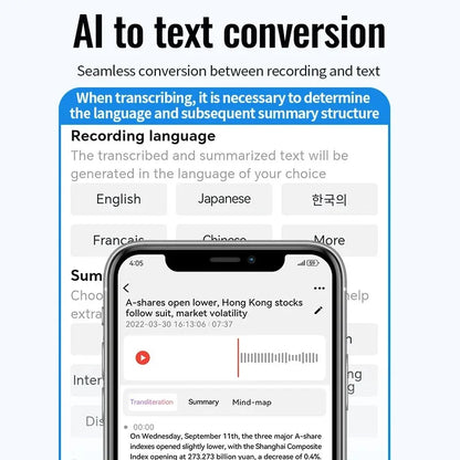 8-128GB Magnetic AI Voice Recorder ChatGPT Intelligent Translation