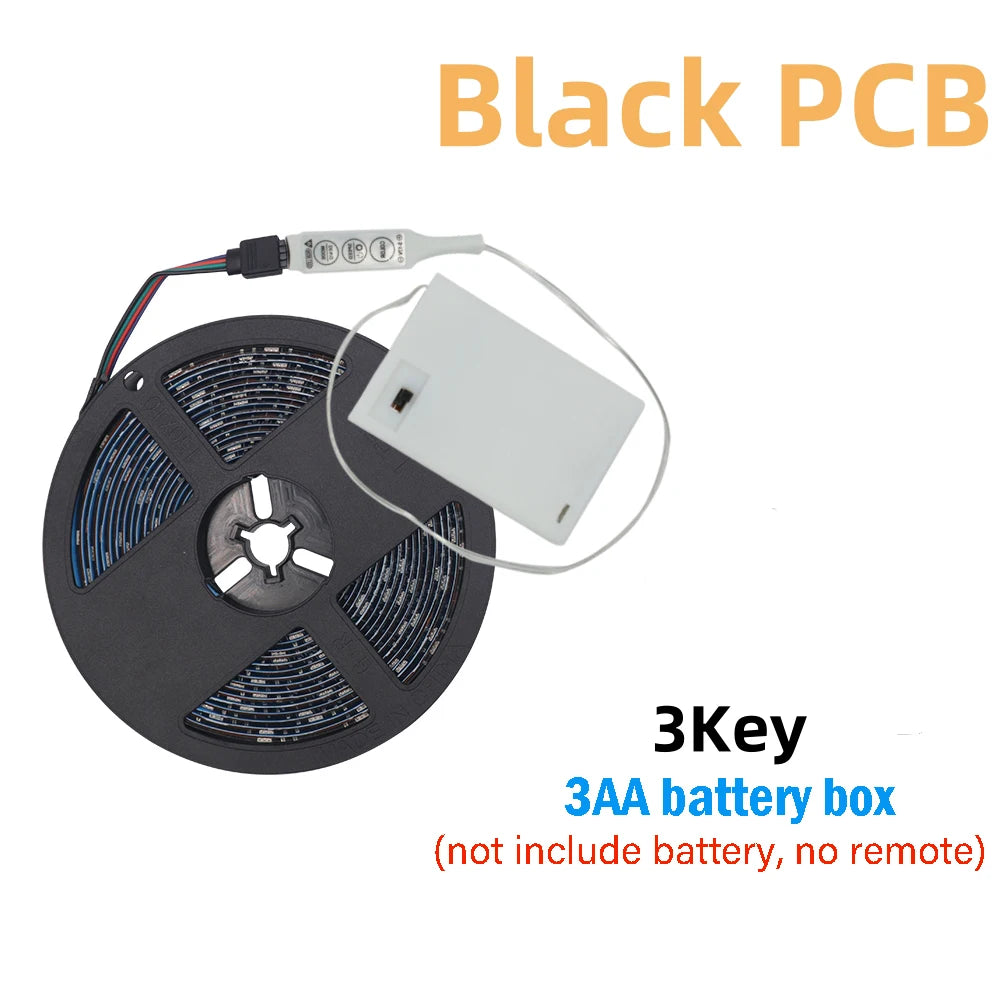 3AA Battery Power RGB Led Strip Light 5V 5050 TV Backlight