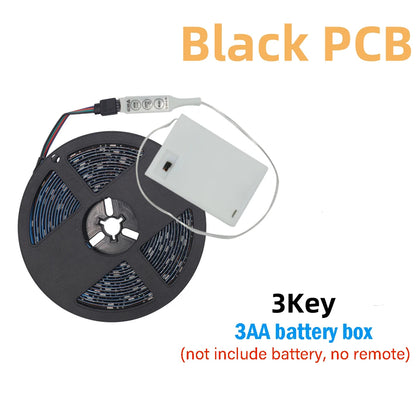3AA Battery Power RGB Led Strip Light 5V 5050 TV Backlight