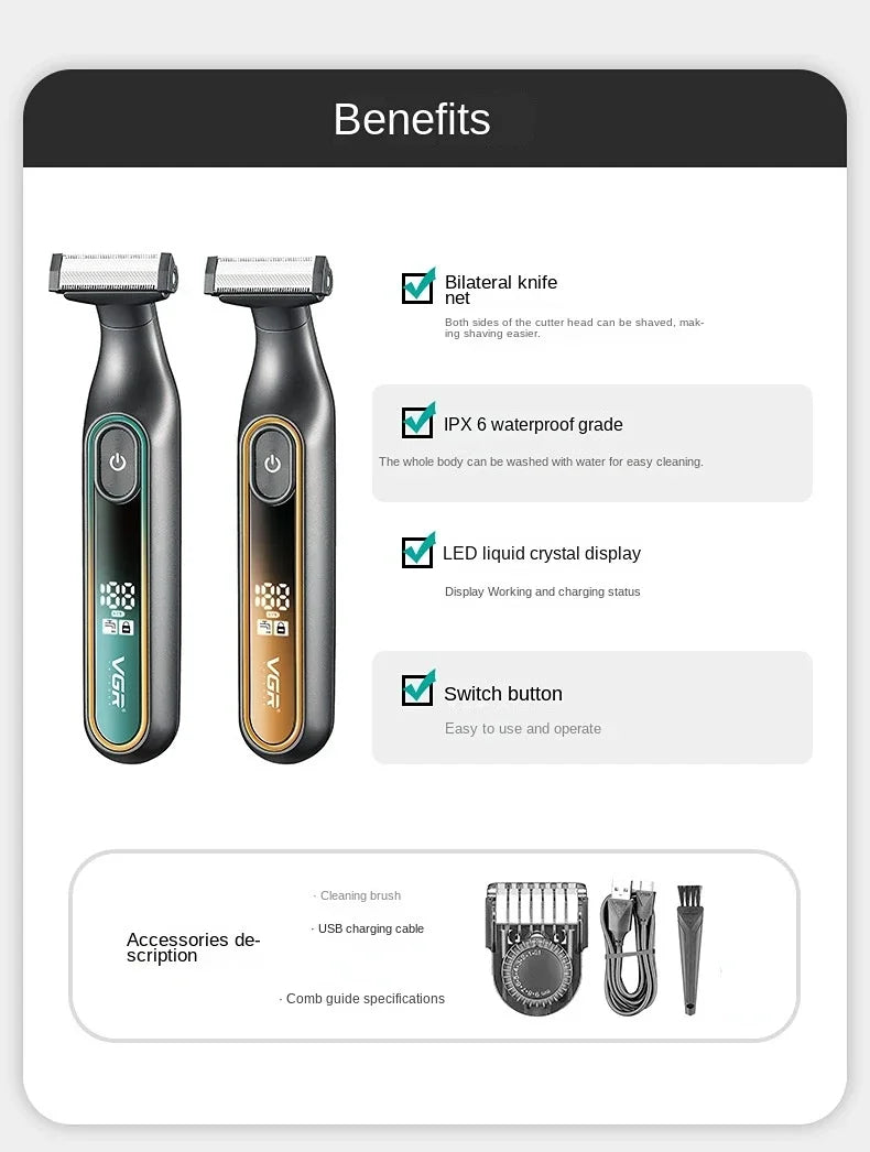 VGR Razor Professional Shaver Portable Body Hair Trimmer