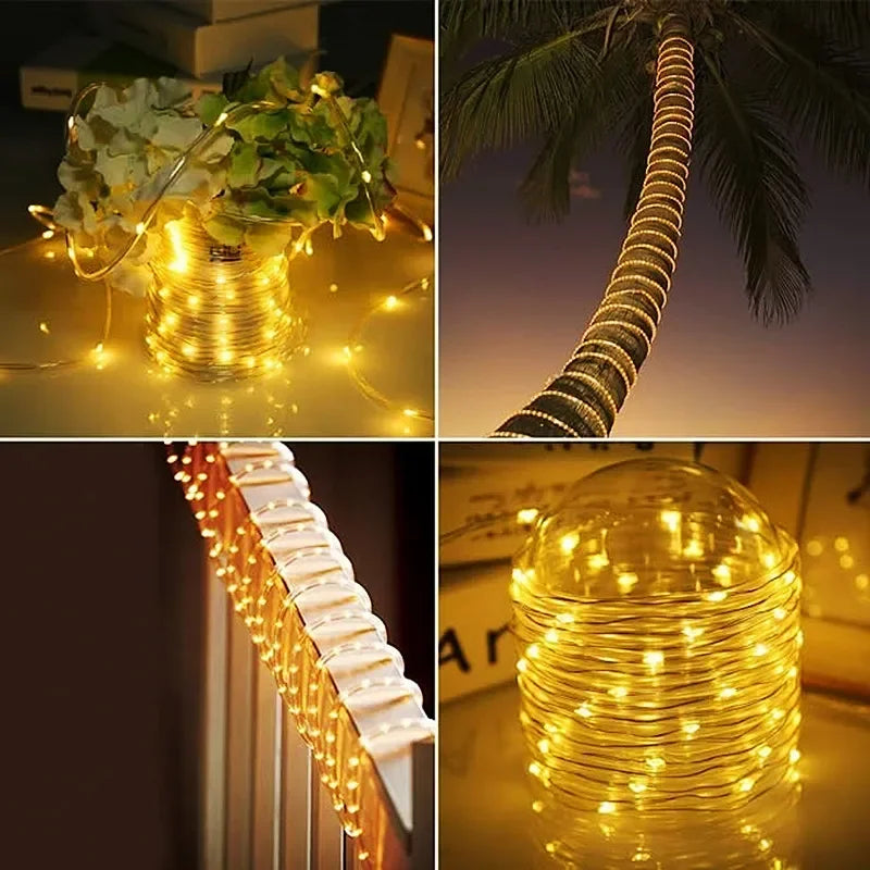 300LED Solar Rope Strip Light Outdoor Waterproof Fairy Light