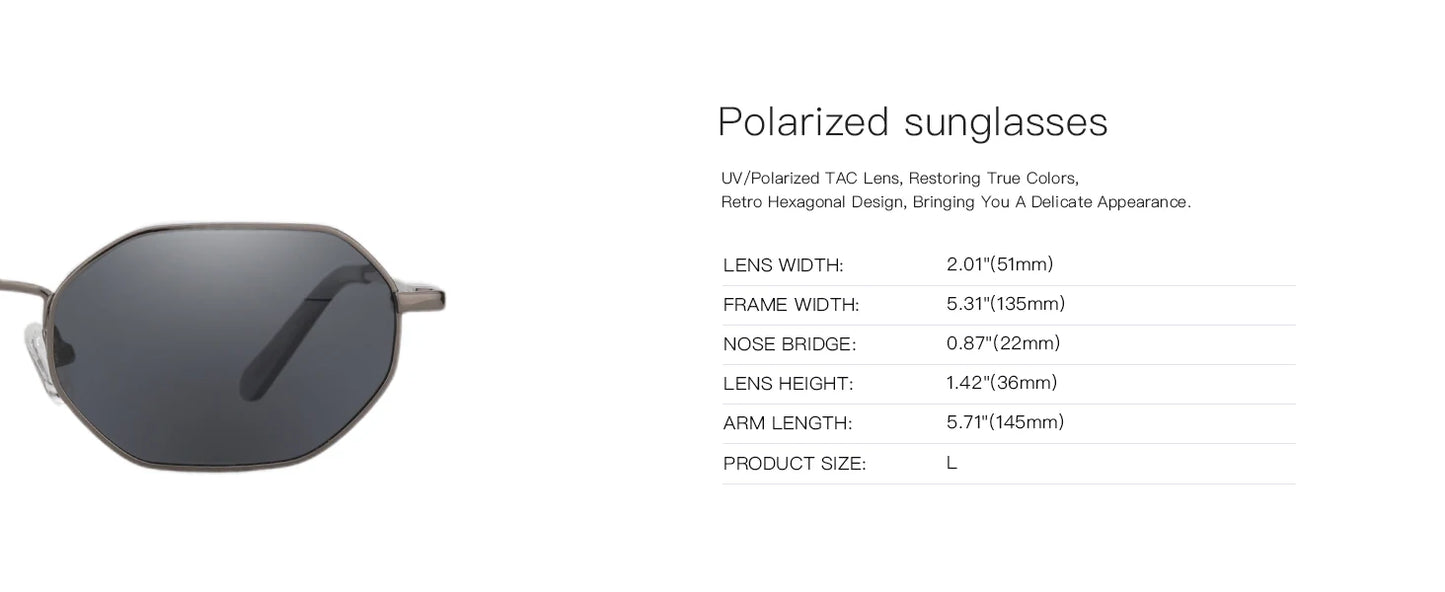 Small Polygon Polarized Sunglasses Anti-Glare