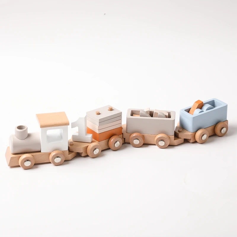 Wooden Birthday Train Toy Simulated Train Toy Model