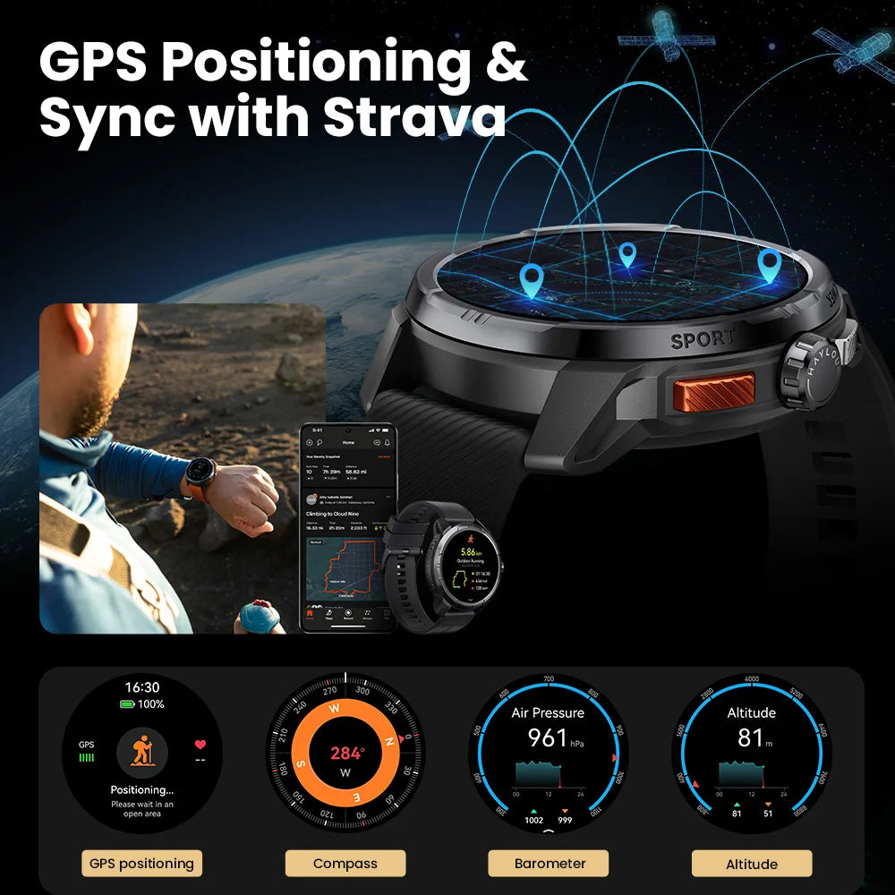 HAYLOU Solar Ultra GPS Smartwatch 1.6” AMOLED Display