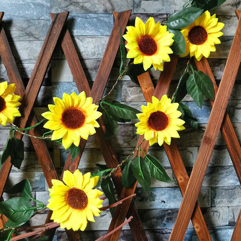 Solar Powered Sunflower Rose String Lights Artificial