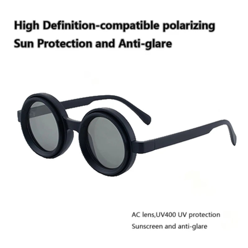 Polarized Small Frame Round Steampunk ND9 Adjustable