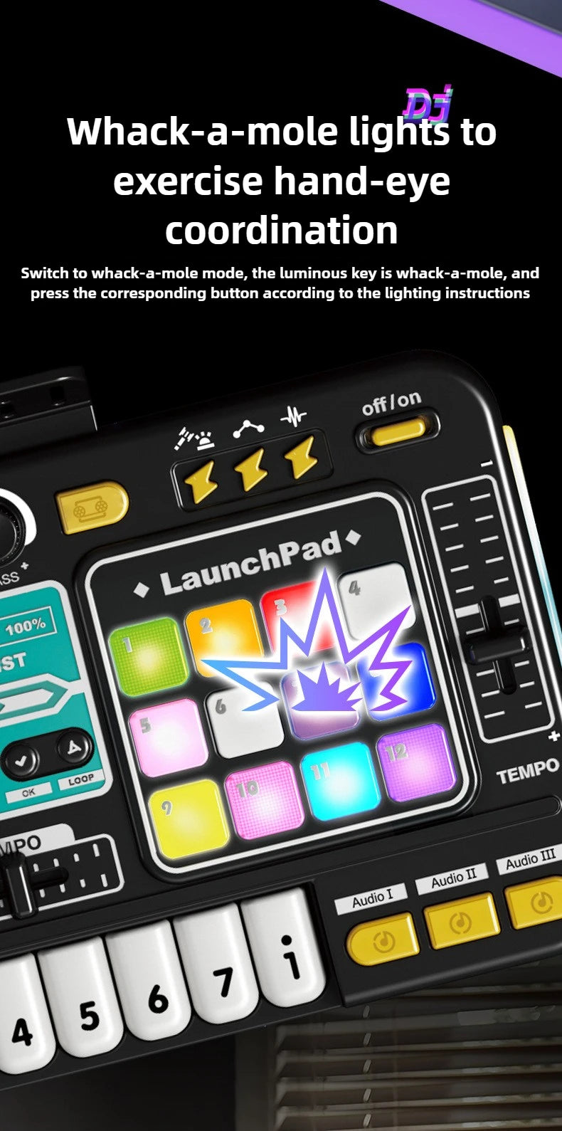 Kids Simulation DJ Mixer Controller Toys Multifunctional