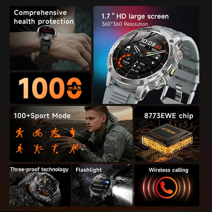 New Military T-Rex 3 Ultra 1000mAh Battery Smart Watch
