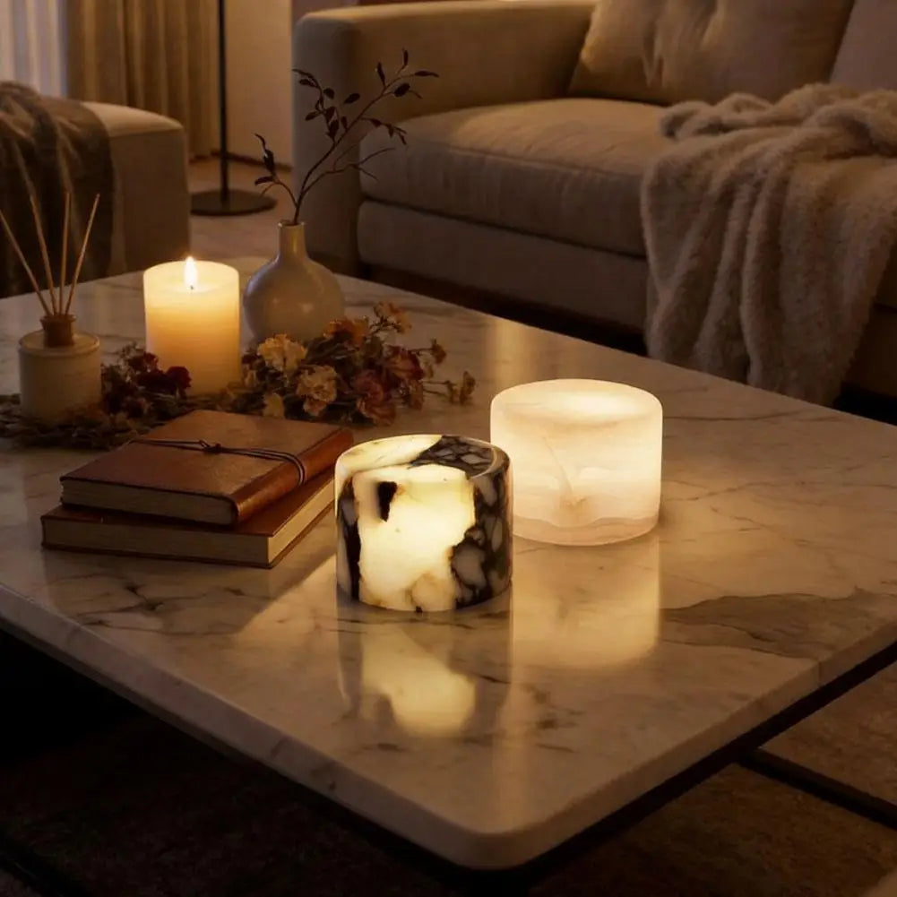 Marble Lamp Luxury Stone Table Lamp Touch Control LED Color