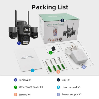 iCsee 3 Lens 3 Screen WiFi Camera 360° Auto Tracking  Surveillance