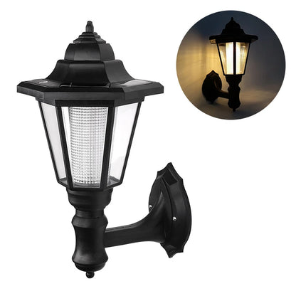 Retro Solar Wall Lights Outdoor Hexagonal Lamp