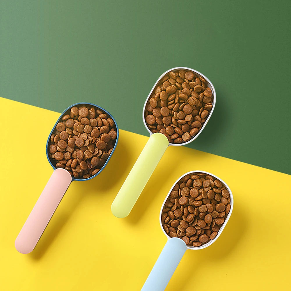 Pet Food Shovel with Sealing Bag Clip Spoon Multifunction