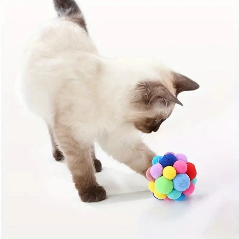 Cat Toys Cat Plush Ball Toy Pet Elastic Bell Ball