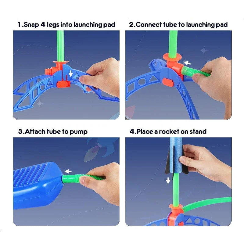 Kids Outdoor Rocket Foot Pump Outdoor Air Pressing Soaring