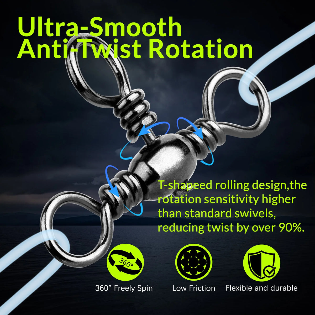 Fishing Crossline Swivels Brass for Catfish Surf Rigs