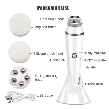 4 in 1 Electric Facial Cleansing Brush Sonic Skin Care