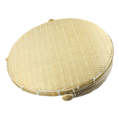 Handmade Bamboo Basket With Net Mesh Cover Kitchen Bread