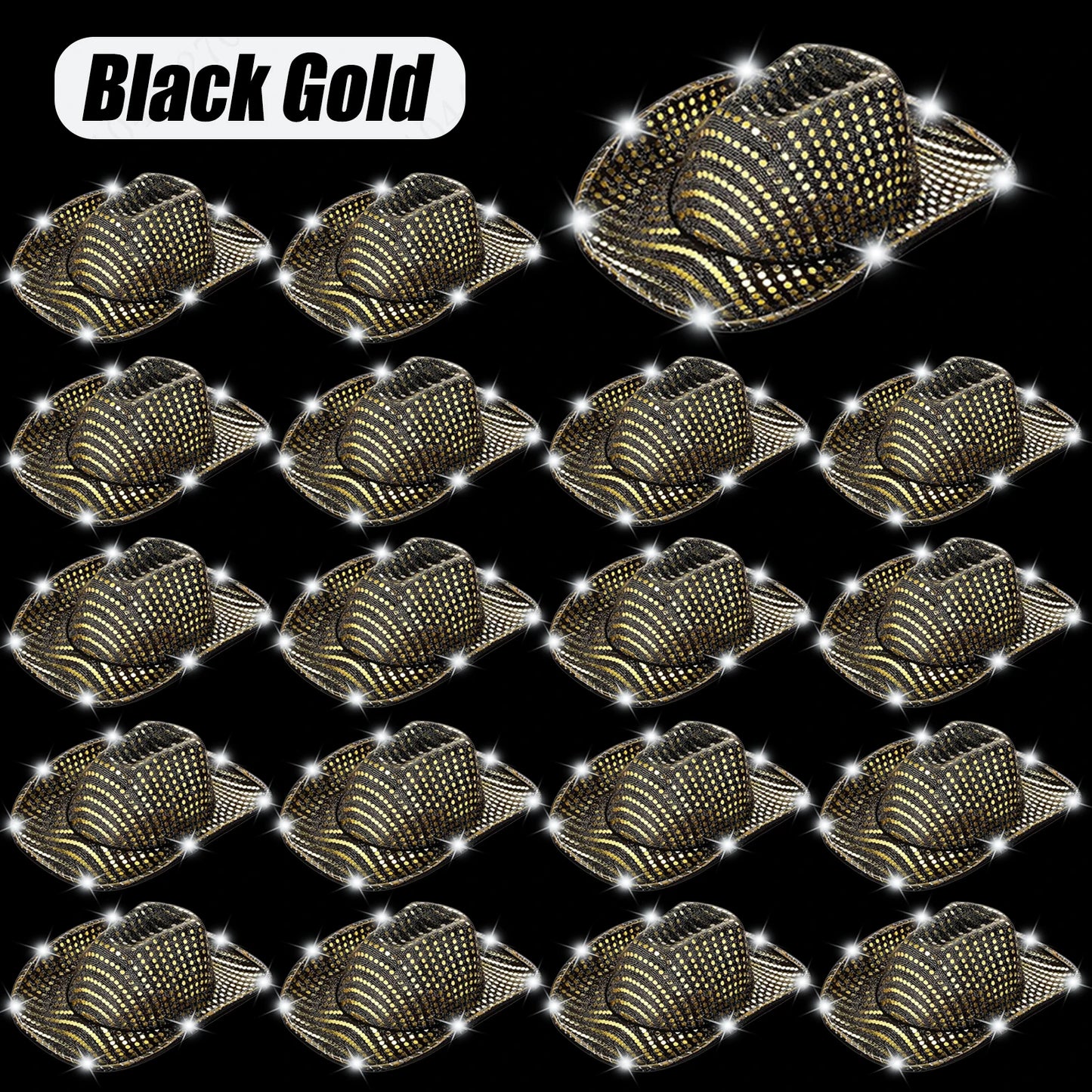 LED Cowboy Hats Bulk for Wedding Lighting up Party Hats