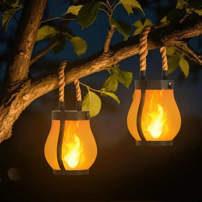 Solar Flame Rope Lantern Type-C Fast Charging Waterproof Hanging Lamp