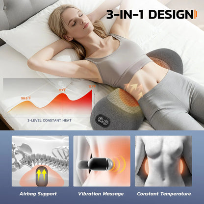 3 in 1 Back Massager - Electric Lumbar with Heat Relaxation