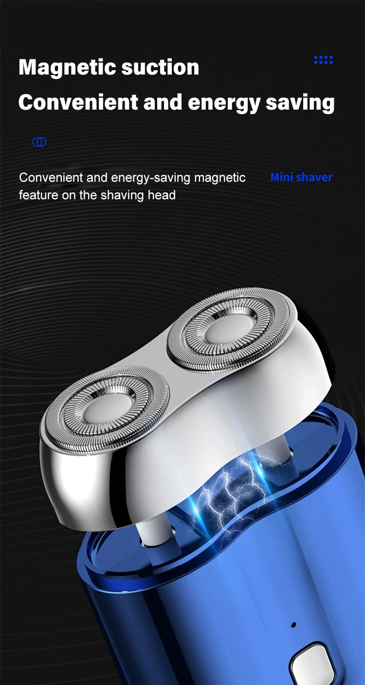 Portable Rotary Dual Ring Electric Shaver Men Shaver