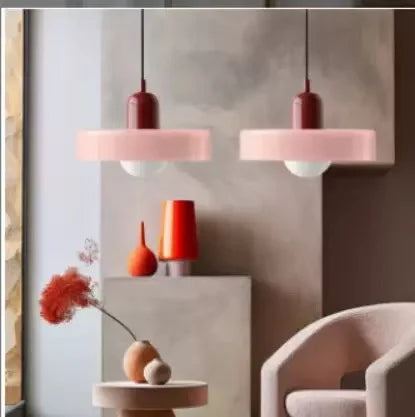 Nordic Retro Glass Pendant Lamps Indoor E27 LED Chandelier