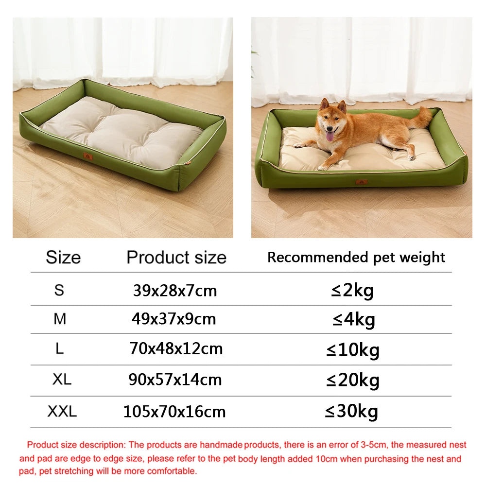 Four Season Square Dog Bed for Large Dog Mattress Bite-resistant Cat Bed