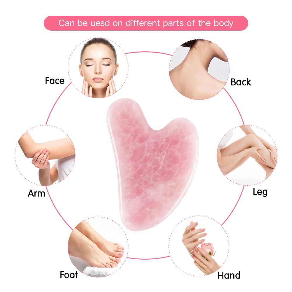 Rose Quartz Gua Sha For Face Massager Skin scraping GuaSha Lifting