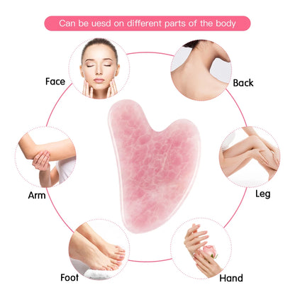 Rose Quartz Gua Sha For Face Massager Skin scraping GuaSha Lifting