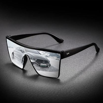 Oversize frame One-piece Goggle Men Woman Sunglasses