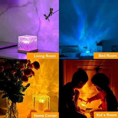 LED Water Ripples Lamp Galaxy Projector Night Light with Remote Control